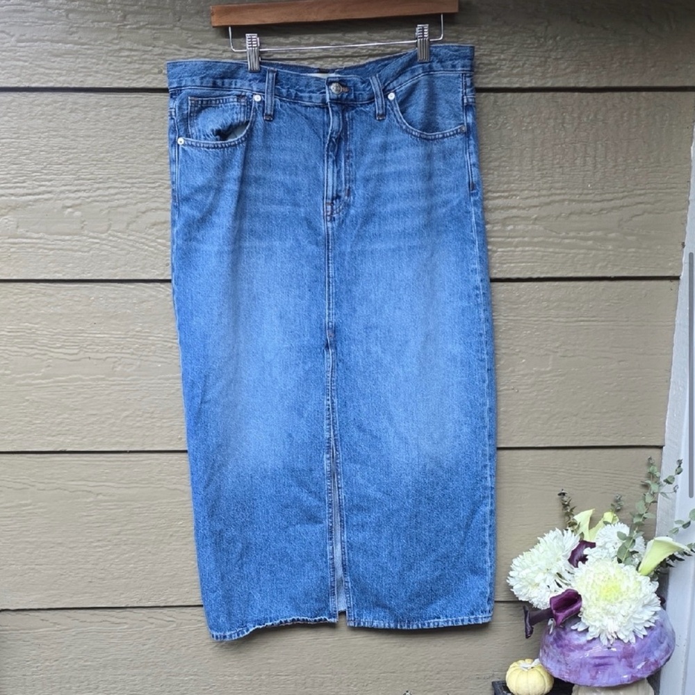 Madewell Denim Mid-Rise Maxi Skirt in Pratt Wash 30 10 - Picture 4 of 12